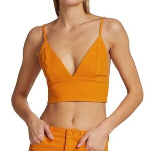 New Alice and Olivia Carli denim crop top